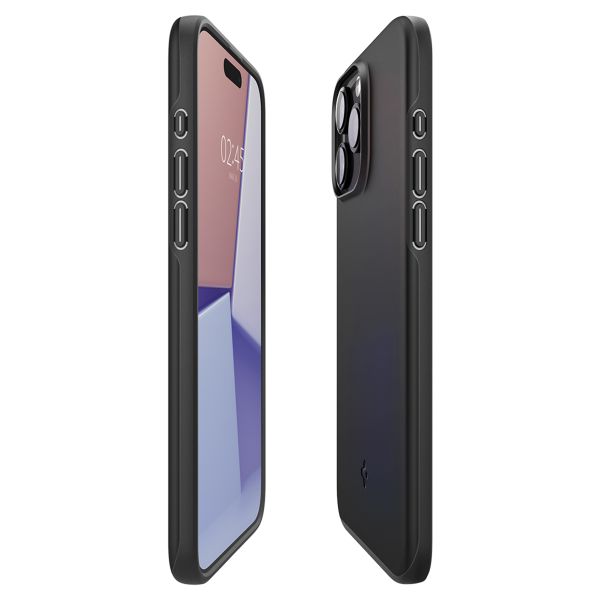 Spigen Thin Fit Backcover iPhone 15 Pro Max - Zwart