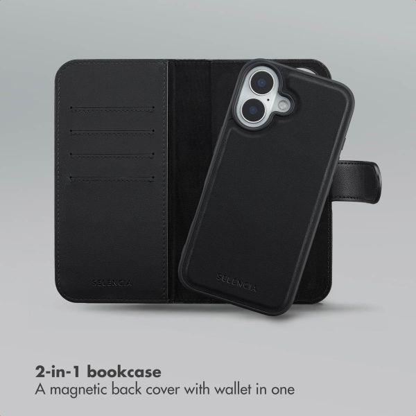 Selencia Olyn Detachable Bookcase with MagSafe Apple iPhone 16 - Black