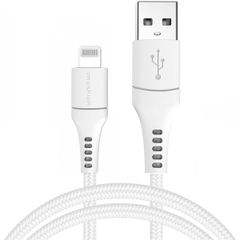 imoshion Lightning naar USB kabel - Non-MFi - Gevlochten textiel - 2 meter - Wit