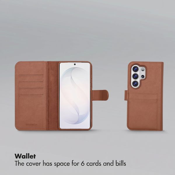 Selencia Olyn Detachable Bookcase with MagSafe Samsung Galaxy S26 Ultra - Brown