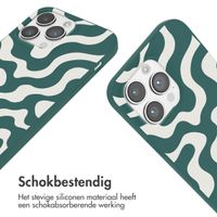 imoshion Siliconen design hoesje met koord iPhone 14 Pro Max - Petrol Green Groovy