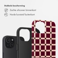 Selencia Vivid Backcover Apple iPhone 15 - Check This Burgundy