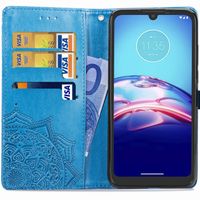 Mandala Bookcase Motorola Moto E6s - Turquoise