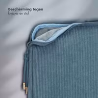 Selencia Corduroy Laptop hoes 15-16 inch - Laptopsleeve - Slate Blue