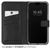 Selencia Echt Leren Bookcase Apple iPhone 15 Pro - Zwart
