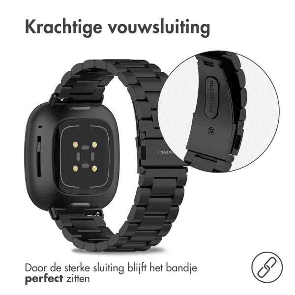 imoshion Stalen bandje Fitbit Versa 4 / 3 / Sense (2) - Zwart