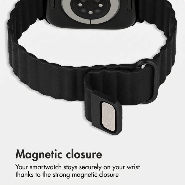 imoshion Magnetic Faux Leather Band Apple Watch | 38/40/41/42 mm - Black
