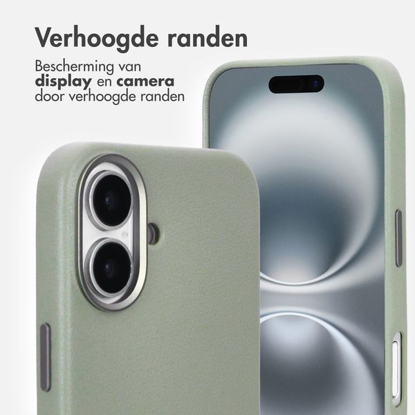 Accezz MagSafe Leather Backcover Apple iPhone 16 - Light Grey