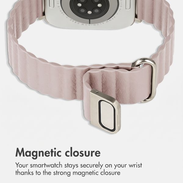 imoshion Magnetic Faux Leather Band Apple Watch | 44/45/46/49 mm - Beige