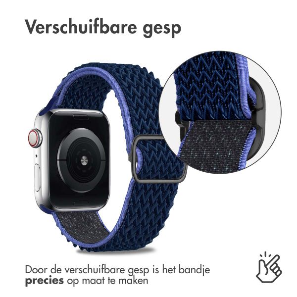 imoshion Elastisch nylonbandje Apple Watch Series 1 t/m 9 / SE (38/40/41 mm) | Series 10 / 11 (42 mm) - Donkerblauw