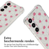 imoshion Design hoesje met koord Samsung Galaxy S23 - Dusty Rose Connected Hearts