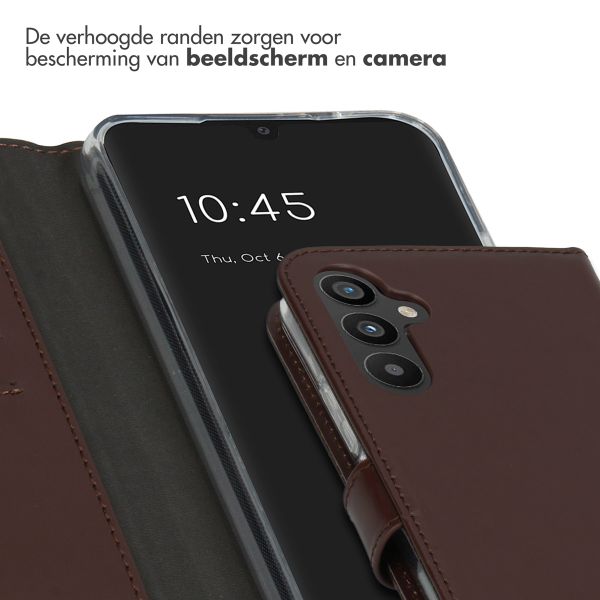 Selencia Echt Lederen Bookcase Samsung Galaxy A34 (5G) - Bruin