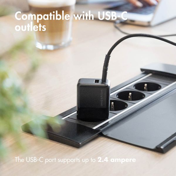 imoshion Oplader met USB-C naar USB-C kabel - Gevlochten textiel - 20 Watt - 1 meter - Zwart