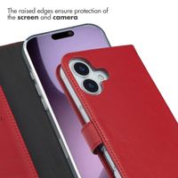 Selencia Genuine Leather Book Case Apple iPhone 17 - Red