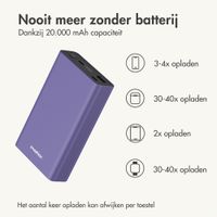 imoshion Ultra Series Aluminium Powerbank 20.000 mAh - Quick Charge en Power Delivery - Tropical Violet