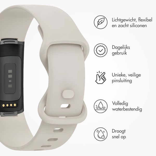 imoshion Siliconen bandje Fitbit Charge 5 / Charge 6 - Maat L - Apricot