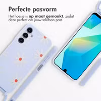 imoshion Siliconen design hoesje met koord Samsung Galaxy A16 - Lila Flower Distance