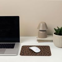 Selencia Sabi Kunstleren Muismat met Panterprint - 20 x 24 cm - Mocha Brown