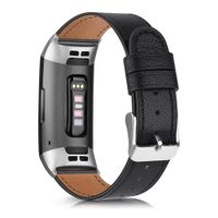 Fitbit Leather band Fitbit Charge 3 / 4 - Maat L - Zwart