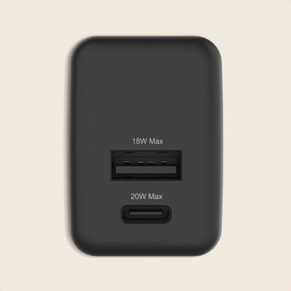imoshion Wall Charger - Oplader - USB-C en USB aansluiting - Power Delivery - 20 Watt - Zwart