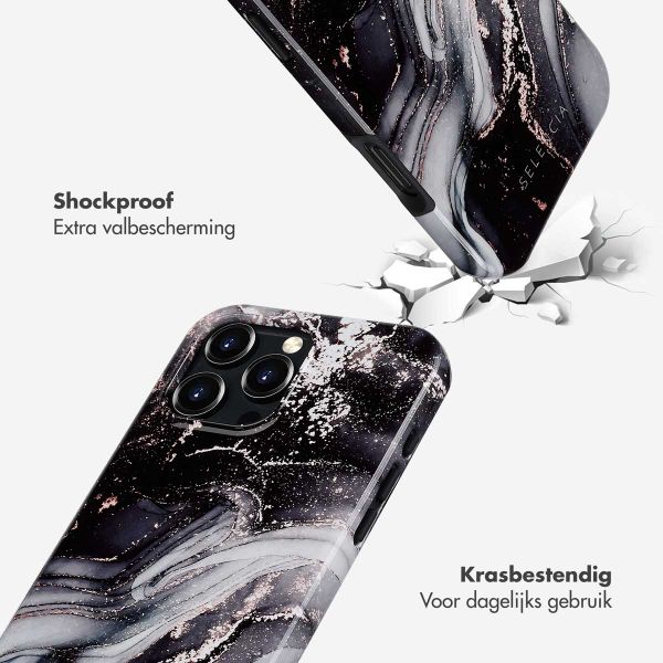 Selencia Vivid Tough Backcover met MagSafe iPhone 16 Pro Max - Chic Marble Black