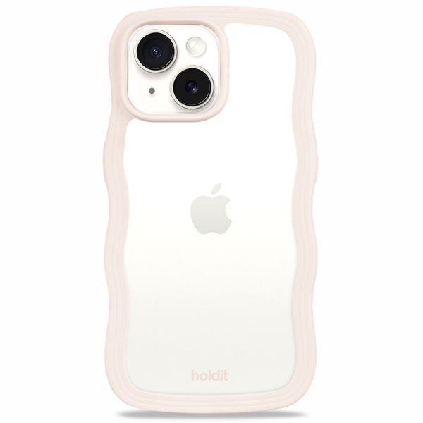 Holdit Wavy Case iPhone 13/14/15 - Light Beige / Transparent