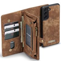 CaseMe Luxe Lederen 2 in 1 Portemonnee Bookcase Samsung Galaxy S22 - Bruin