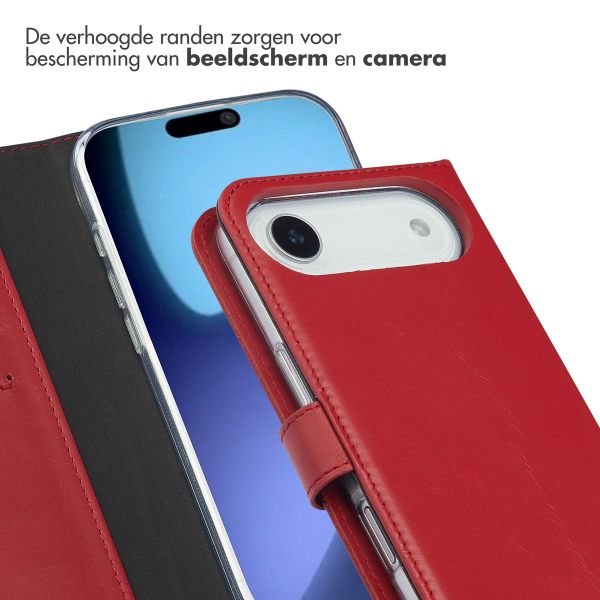 Selencia Echt Leren Bookcase Apple iPhone Air - Rood