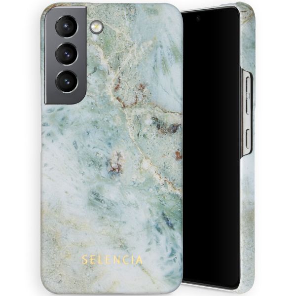 Selencia Maya Fashion Backcover Samsung Galaxy S22 - Marble Blue