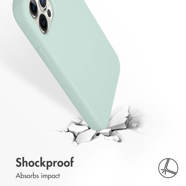 Accezz Liquid Silicone Back Cover Apple iPhone 12 (Pro) - Sky blue