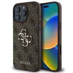 Guess 4G Metal Logo Backcover Apple iPhone 16 Pro - Bruin