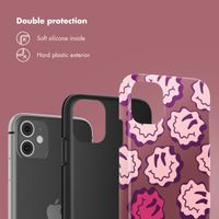 Selencia Vivid Back Cover Apple iPhone 11 - Wavy Smiley Pink