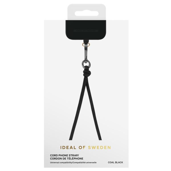 iDeal of Sweden Cord Phone Strap Universal - Telefoonkoord - Universeel - Coal Black