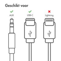 imoshion AUX kabel - 3,5 mm / Jack audio naar USB-C kabel - Male to USB-C - 1 meter - Wit