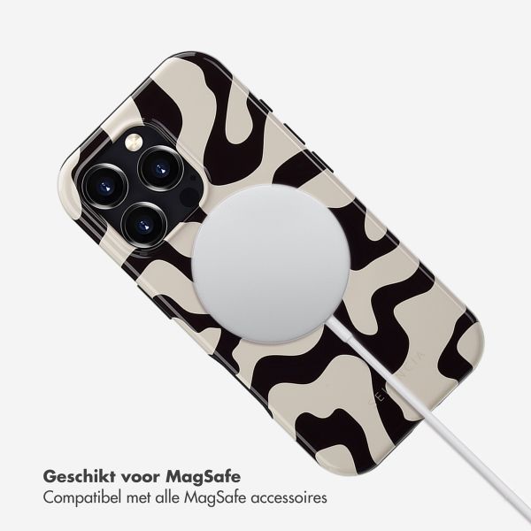 Selencia Vivid Tough Backcover met MagSafe iPhone 16 Pro - Art Wave Black