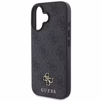 Guess 4G Metal Logo Backcover MagSafe Apple iPhone 16 - Zwart