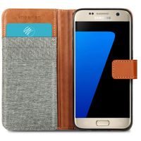 imoshion Luxe Canvas Bookcase Samsung Galaxy S7 - Grijs