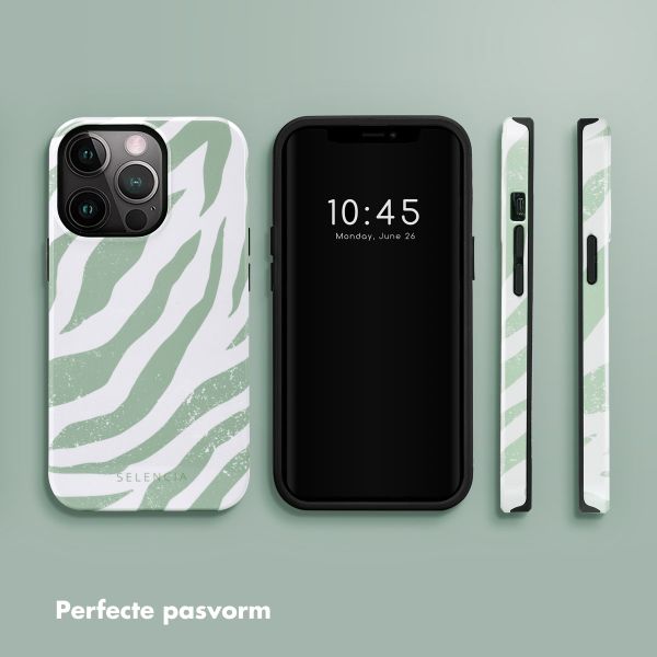 Selencia Vivid Backcover Apple iPhone 13 Pro - Colorful Zebra Sage Green