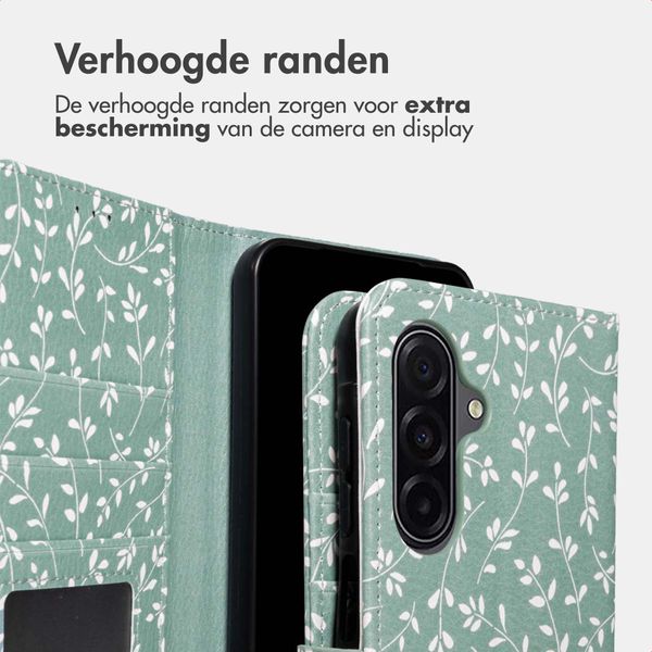 imoshion Design Bookcase Samsung Galaxy A17 (5G) / (4G) - Smoke Green Flowers