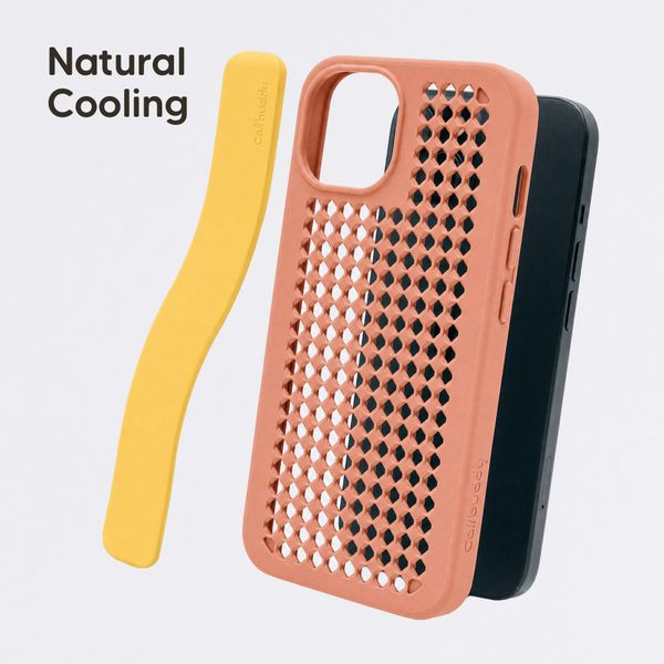 Callbuddy Hoesje met Strap Apple iPhone 17e / 16e / 15 / 14 / 13 - Coral Pop