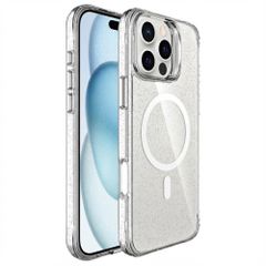 imoshion Clear Glitter Backcover met MagSafe Apple iPhone 16 Pro - Zilver