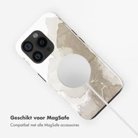 Selencia Vivid Tough Backcover met MagSafe iPhone 15 Pro - Marble Light Brown