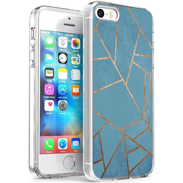 imoshion Design hoesje iPhone 5 / 5s / SE - Grafisch Koper / Blauw