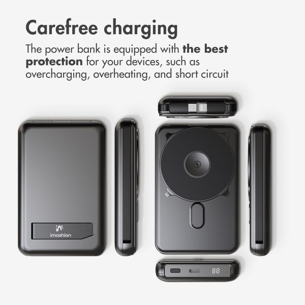 imoshion 4-in-1 MagSafe Powerbank with Stand 10,000 mAh - Power Delivery - iPhone / AirPods / Apple Watch - Black