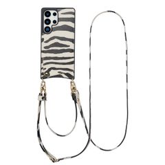 Selencia Nova Telefoonhoes met Koord en Pashouder Samsung Galaxy S25 Ultra - Zazzy Zebra