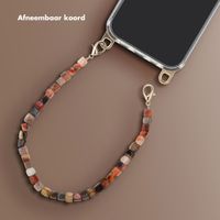 Selencia Transparent Case with Hooks + Lova Wrist Strap Tortoise Leopard Apple iPhone 15 - Earth Tones