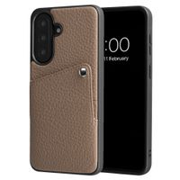 Selencia Riva Backcover met Pashouder Samsung Galaxy A57 (5G) - Mocha Brown
