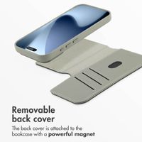 Accezz 2-in-1 Leather Bookcase with MagSafe Apple iPhone 17 Pro - Light Grey