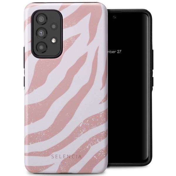 Selencia Vivid Tough Backcover Samsung Galaxy A53 - Colorful Zebra Old Pink