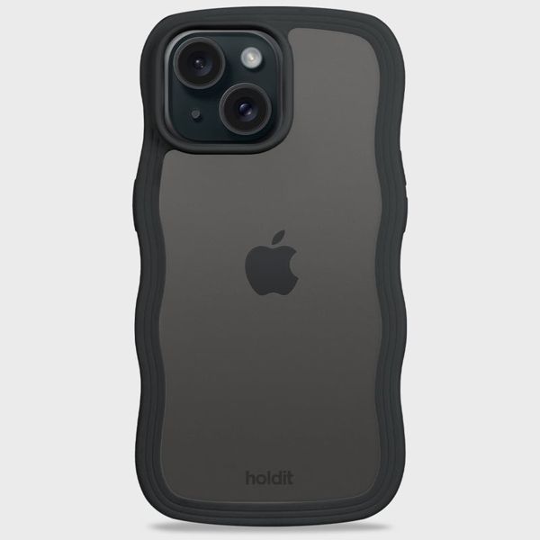 Holdit Wavy Case Apple iPhone 13/14/15/16e - Black / Transparent